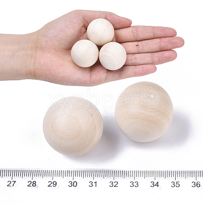 Natural Wooden Round Ball WOOD-T014-30mm-1