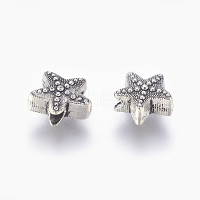 Tibetan Style Alloy Beads TIBE-H1078-AS-RS-1