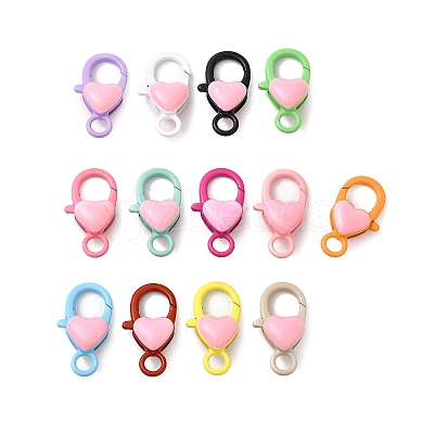 Spray Painted Alloy Lobster Claw Clasps PALLOY-H131-02-1