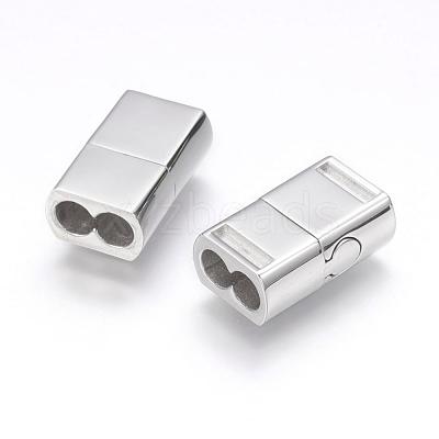 Tarnish Resistant 304 Stainless Steel Magnetic Clasps with Glue-in Ends STAS-G143-64P-1