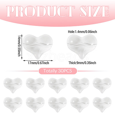 30Pcs Transparent Glass Beads GLAA-TADJ0001-02G-1
