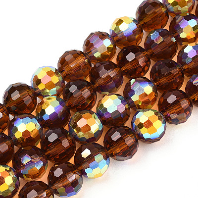 Transparent Electroplate Glass Beads Strands EGLA-N012-001-B08-1