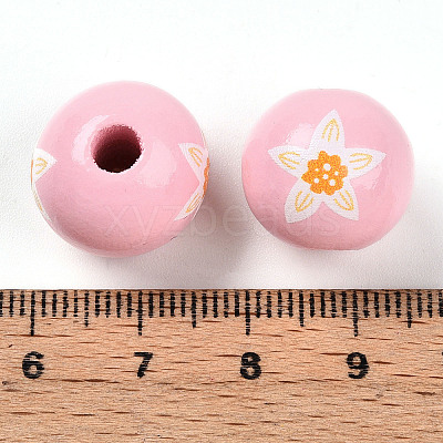 Easter Theme Printed Wood Beads WOOD-T032-22U-1