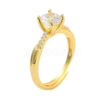 Clear Cubic Zirconia Adjustable Rings RJEW-L120-018G-05-1