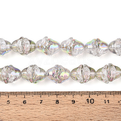 Electroplate Transparent Glass Beads Strands EGLA-N020-03H-1