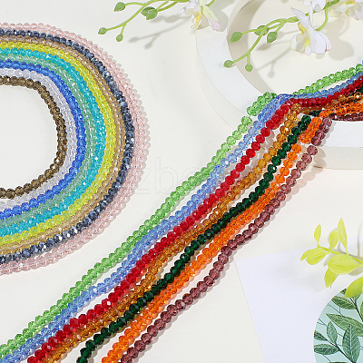 16 Strands 16 Colors Glass Beads Strands EGLA-PA0001-37B-1