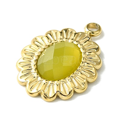 Ion Plating(IP) Real 14K Gold Plated 304 Stainless Steel with Glass Pendant FIND-Z028-30H-1