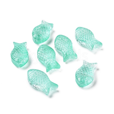 Transparent Spray Painted Glass Beads GLAA-I050-10C-1