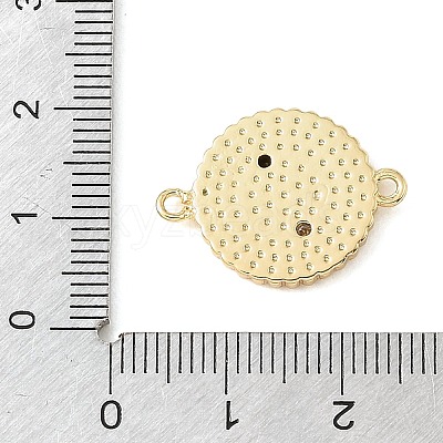 Brass Clear Cubic Zirconia & Natural White Shell & Resin Connector Charms CU-CBA6938-19G-02-1