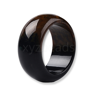 Resin Plain Band Finger Ring for Women RJEW-N041-01-B01-1