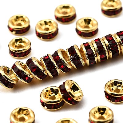 Brass Grade A Rhinestone Spacer Beads LS-RSB034NF-09G-1