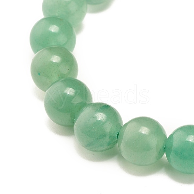 Natural Green Aventurine Round Beads Stretch Bracelet BJEW-JB07235-01-1