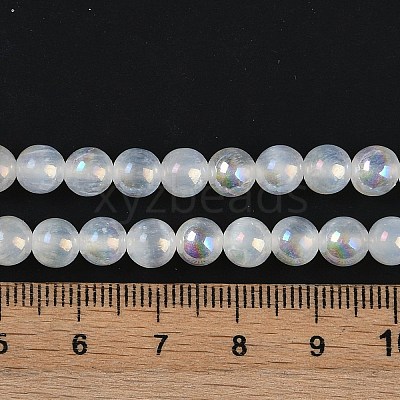 Plating Natural Selenite Beads Strands G-G120-A01-02-1