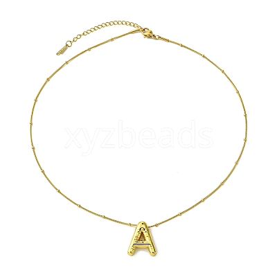 Ion Plating(IP) Initial Letter 304 Stainless Steel Pendant Necklace NJEW-R265-05G-A-1