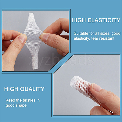 200Pcs PE Makeup Brush Protector Reusable Expandable Mesh Cover MRMJ-GF0001-51D-1