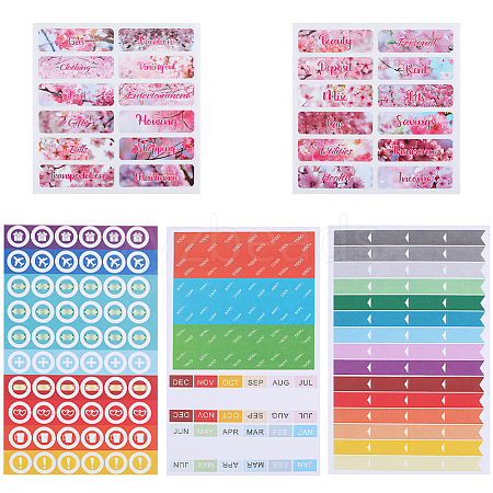 Gorgecraft 6 Sets 2 Styles Rectangle Paper Self Adhesive Category Labels Stickers DIY-GF0008-49-1