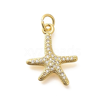 Brass Micro Pave Clear Cubic Zirconia Pendants KK-Q040-01E-G-1