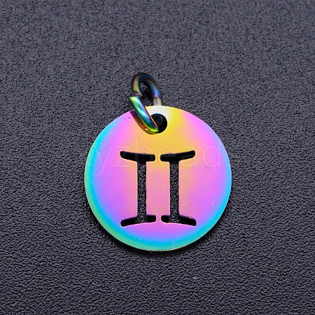 Rainbow Color Ion Plating(IP) 201 Stainless Steel Charms STAS-Q201-JN166-3-1