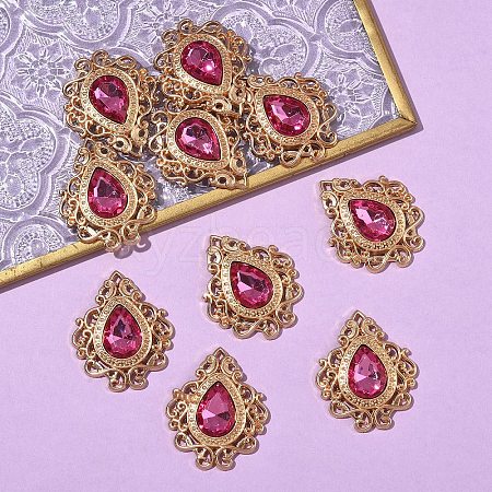 Retro Baroque Style Alloy Acrylic Pandants PALLOY-YW00070-07G-03-1