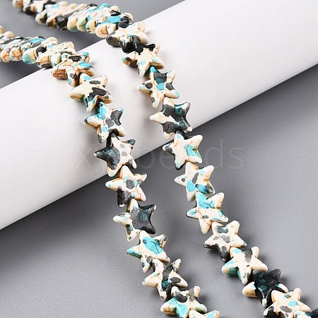 Spray Painted Synthetic Turquoise Beads Strands UNKW-T001-11H-1