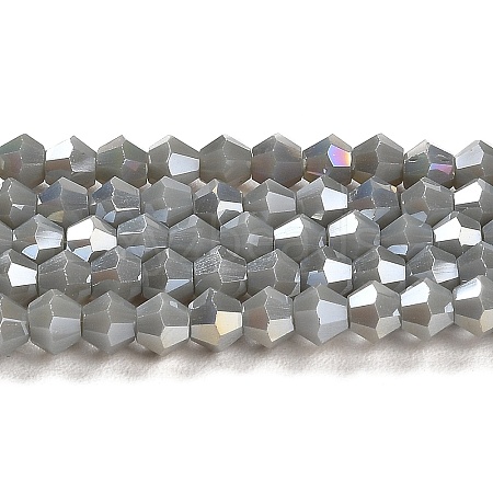 Opaque Solid Color Electroplate Glass Beads Strands GLAA-F029-P4mm-A14-1