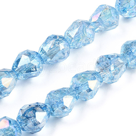 Transparent Electroplate Glass Beads Strands EGLA-N006-079B-1
