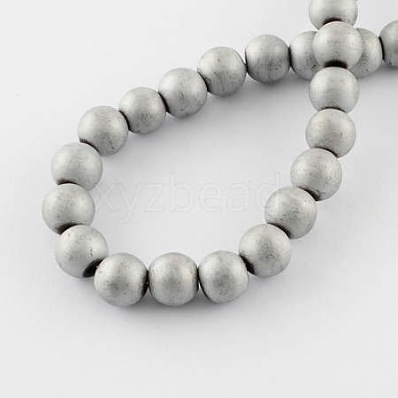 Non-magnetic Synthetic Hematite Beads Strands X-G-Q933-6mm-03-1