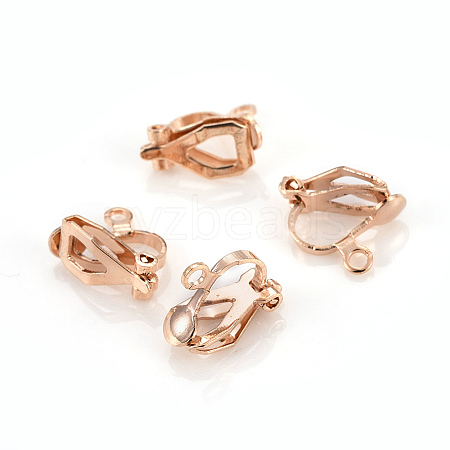 Brass Clip-on Earring Findings X-KK-F777-02LG-1