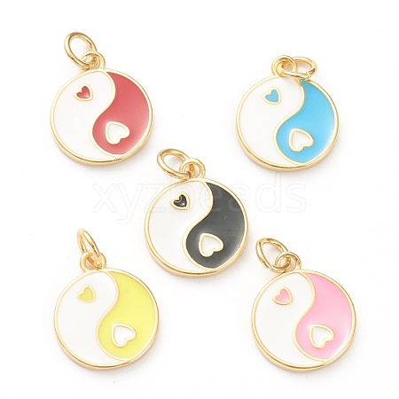 Brass Enamel Pendants KK-P200-11-1