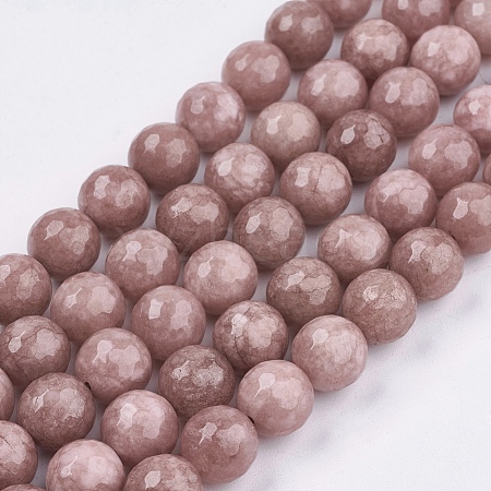 Natural White Jade Bead Strands G-R166-10mm-16-1