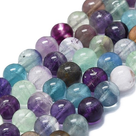 Natural Fluorite Beads Strands G-K245-A10-04-1