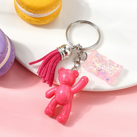 Tassel Bear Acrylic & Resin Keychain KEYC-YW00167-01-1