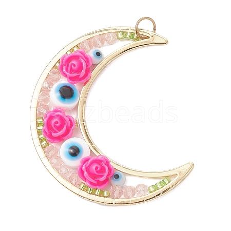 Brass Resin Pendants PALLOY-MZ01073-05-1