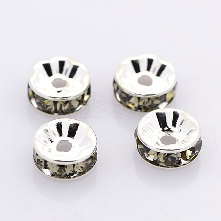 Brass Rhinestone Spacer Beads RB-A014-Z6mm-12S-NF-1