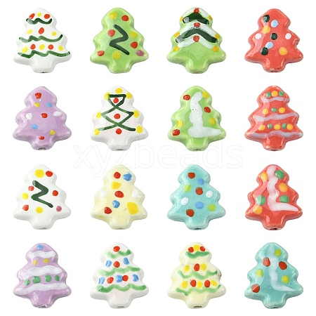 16Pcs 16 Colors Handmade Porcelain Beads PORC-CJ0001-13-1
