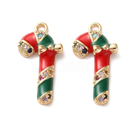 Brass Micro Pave Cubic Zirconia Pendants KK-D420-01G-03-1