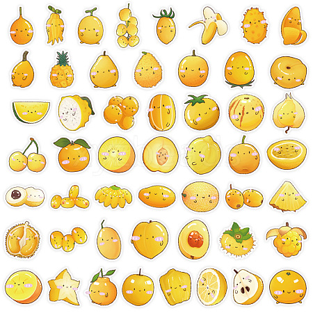 50Pcs Fruits Theme Waterproof PVC Stickers Set PW-WGDB468-01-1