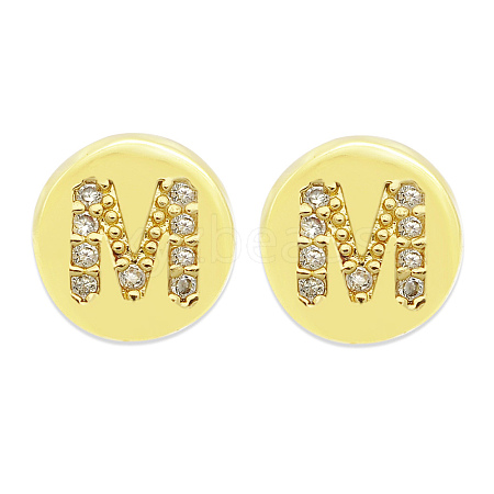 Brass Micro Pave Clear Cubic Zirconia Beads KK-T030-LA843-MX3-1