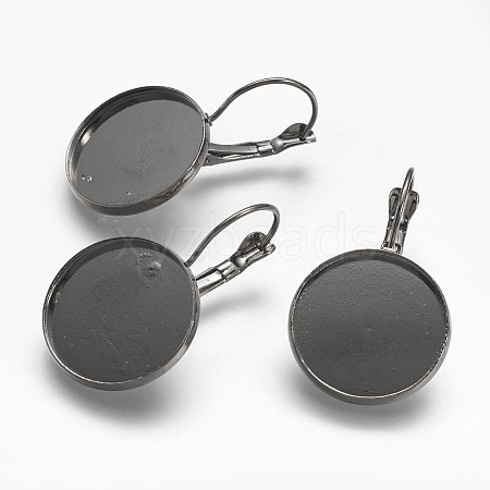 Brass Leverback Earring Settings LS-KK-H024-B-1