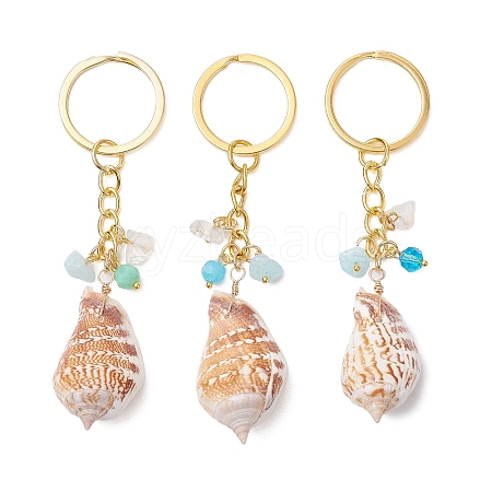 Natural Shell Pendant Keychains KEYC-JKC01094-04-1