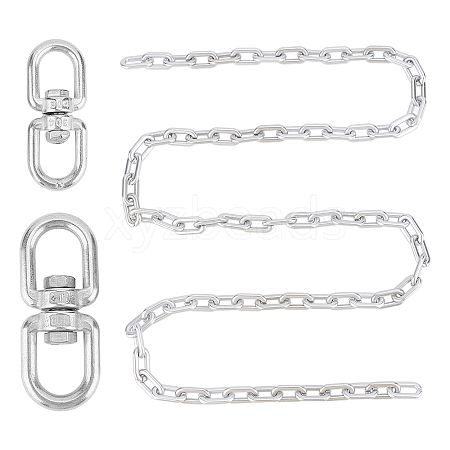 2Pcs 2 Sizes 304 Stainless Steel Double Eye Swivel Clasps STAS-GA0001-09-1