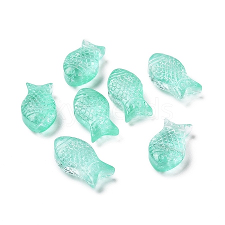 Transparent Spray Painted Glass Beads GLAA-I050-10C-1