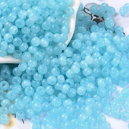 6/0 Imitation Jade Glass Seed Beads SEED-T006-04A-08-1