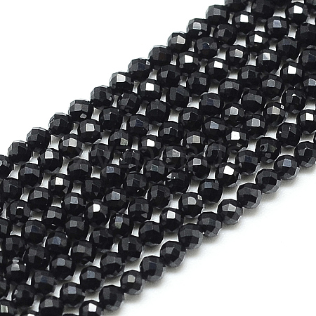 Natural Black Spinel Beads Strands X-G-S152-01-2mm-1