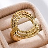 Oval 304 Stainless Steel Open Cuff Rings for Women RJEW-F174-05G-4