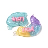 Gradient Color Translucent Resin Pendants RESI-G048-01B-3