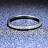 Rhodium Plated 925 Sterling Silver Micro Pave Moissanite Plain Band Rings WGF7D9C-19-3