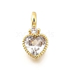 Brass Pave Cubic Zirconia Charms KK-Q097-03D-G-1