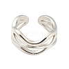 Hollow Wave Brass Open Cuff Rings RJEW-Q781-14P-2