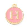 Golden Plated Alloy Enamel Charms X-ENAM-Q437-14H-1